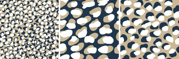 豹纹无缝花纹套装。动物印花。矢量酷美洲虎抽象设计面料图片下载