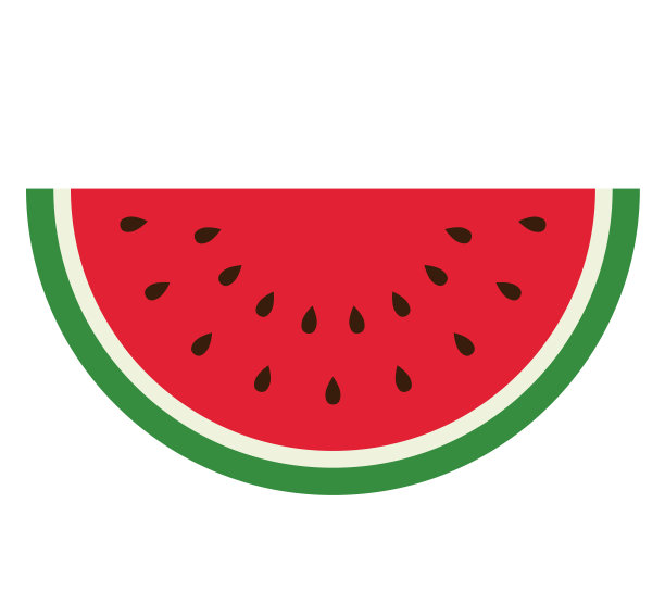 西瓜插图图标材料，切面，横截面图片下载