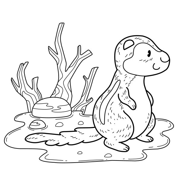 动物填色书字母表。孤立在白色背景上。矢量卡通干燥。图片下载