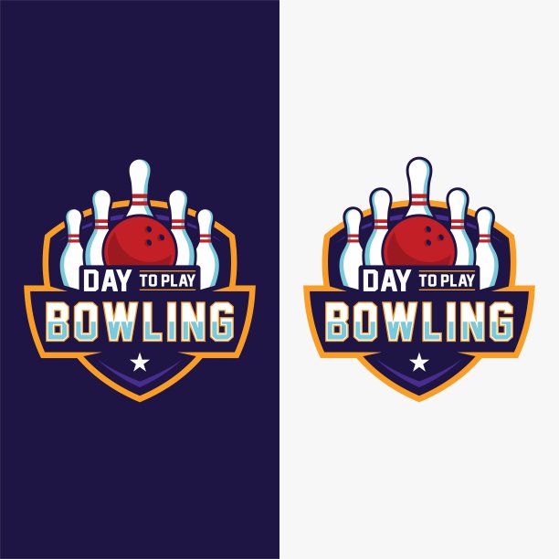 专业保龄球比赛徽章图标设计图片下载
