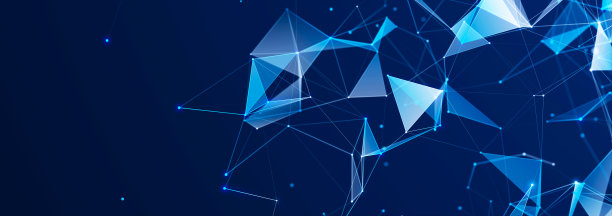 三维插图与连接的点和线。线框多边形元素。科学技术。3 d。图片下载