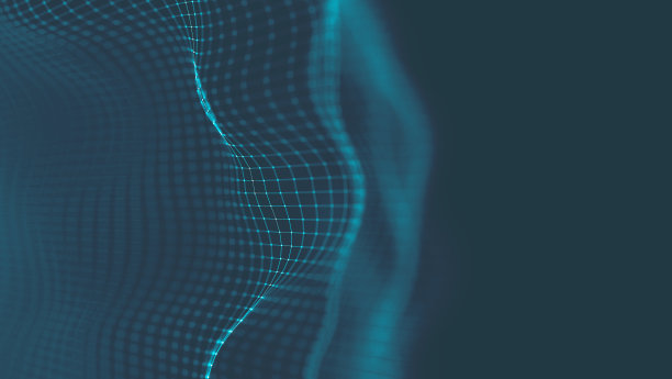 音乐抽象的背景蓝色。音乐均衡器，用音乐波显示声波，音乐背景均衡器概念图片下载