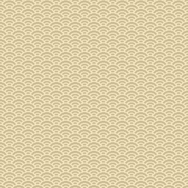 简单的矢量像素艺术无缝模式的极简米黄色鳞片日本水波图案图片下载