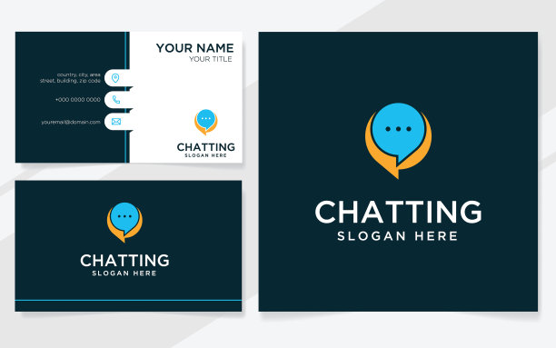 聊天标志适合公司用名片模板图片下载