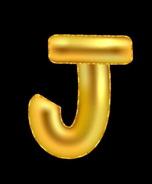 程式化的类型作为一个金色的气球在黑暗的背景。矢量插图。图片下载