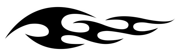 汽车纹身部落火焰摩托车贴纸汽车贴花矢量艺术剪影图形图片下载