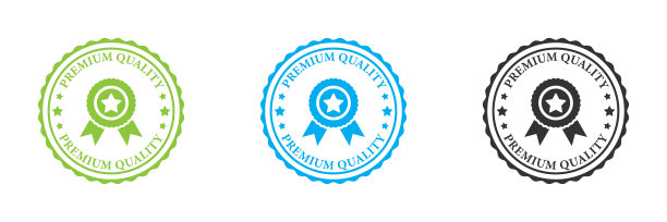 优质图标集。有星星和缎带的奖章。优质产品邮票的最佳质量标志。矢量插图。图片下载