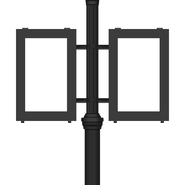 带有空白屏幕的户外街杆图片下载