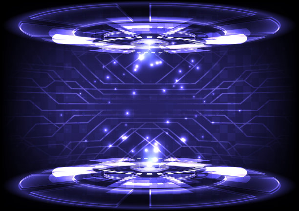 GUI和UI虚拟现实。传送门和全息图科学未来主义。科幻数字高科技在发光的HUD投影仪。魔法门在游戏幻想。绕传送讲台。占位符和复制空间图片下载