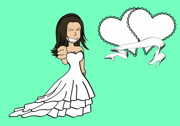 新娘人物卡通卡哇伊表情背景图片下载