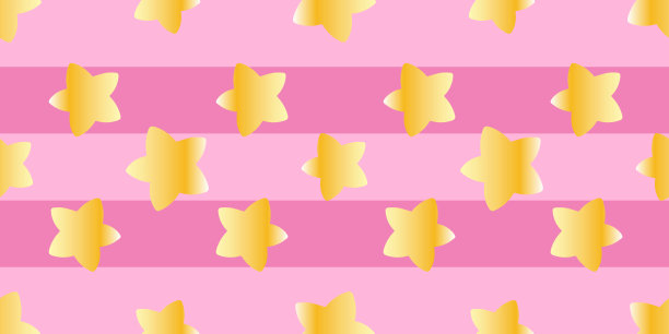 可爱的无缝矢量图案与金色星星图片下载