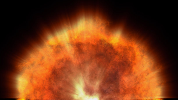 火焰球在太空爆炸，插图图片下载