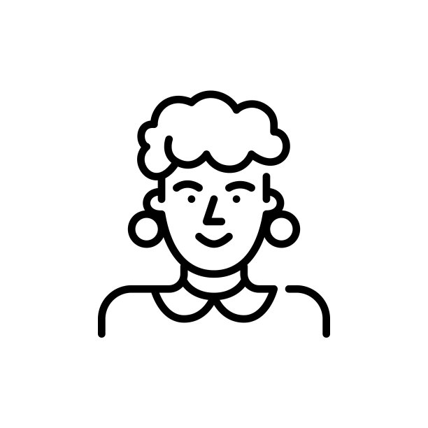 穿着复古服装的时髦老太太。像素完美，可编辑的描边图标图片下载