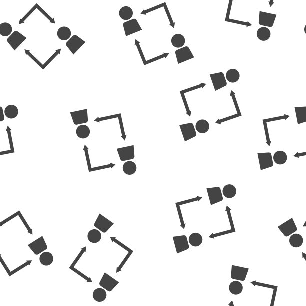 矢量图标商人与箭头无缝模式在白色背景。图层分组便于编辑插图。为你设计图片下载