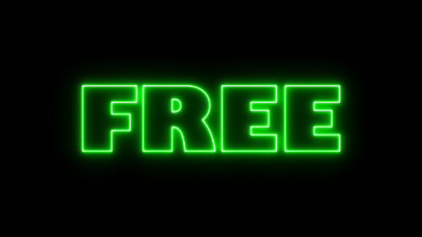 摘要三维渲染照明发光霓虹灯自由在黑色背景下高分辨率图片下载