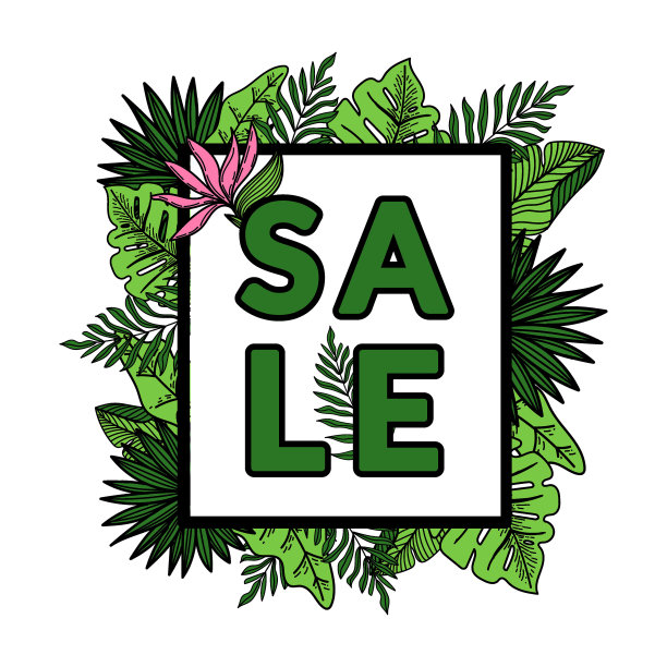 框架设计装饰着鸢尾花、热带棕榈叶、怪兽和手绘涂鸦元素。给你留言的地方。矢量插图。图片下载