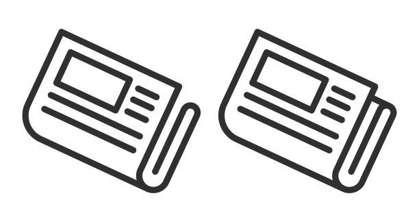 报纸图标。报纸行图标，轮廓矢量符号。矢量插图。图片下载