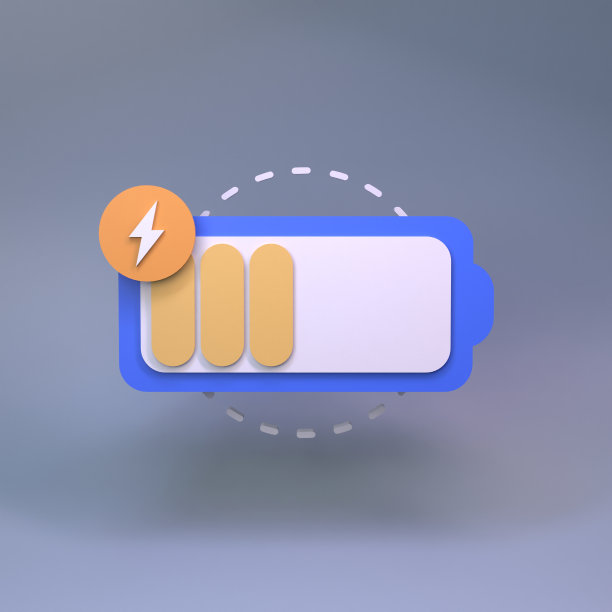 50%电量的电池。3 d渲染。图片下载