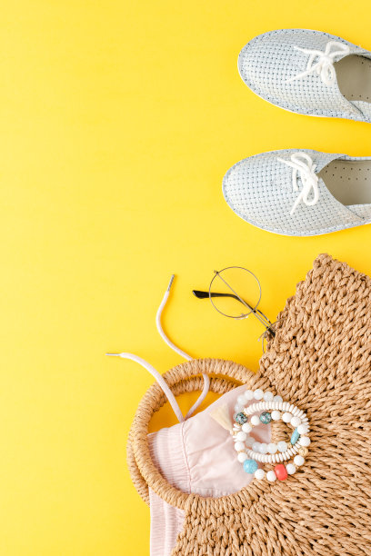 夏季女装。俯视图图片下载