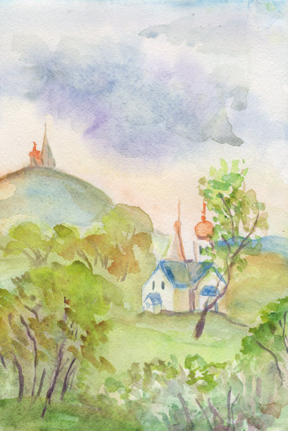 山顶上的寺庙图片下载