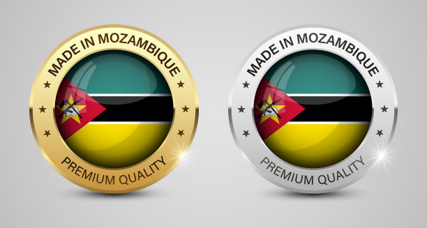 莫桑比克制造的图形和标签集。图片下载