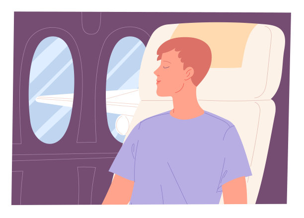 一名男子在飞机上睡觉。图片下载