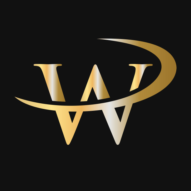 初始字母W标志模板矢量图标设计。W字母标识金色豪华标志矢量概念图片下载