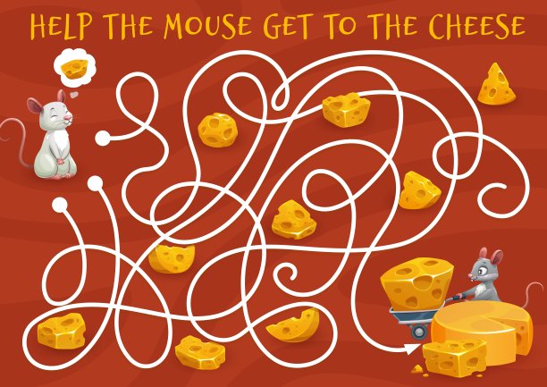 迷宫迷宫，卡通老鼠找奶酪图片下载
