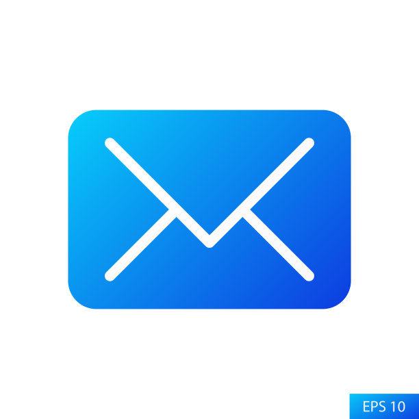 电子邮件或信封矢量图标在平面设计风格的网站设计，应用程序，UI，孤立的白色背景。通过邮件标志和信件服务标志与我们联系。每股收益10向量。图片下载