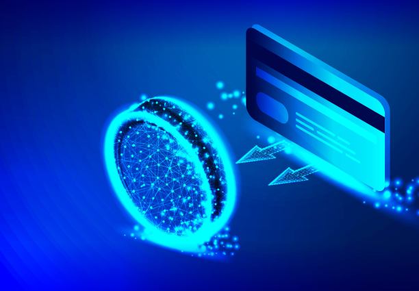 银行卡和硬币。撤回资金。钱,支付的象征。矢量图图片下载