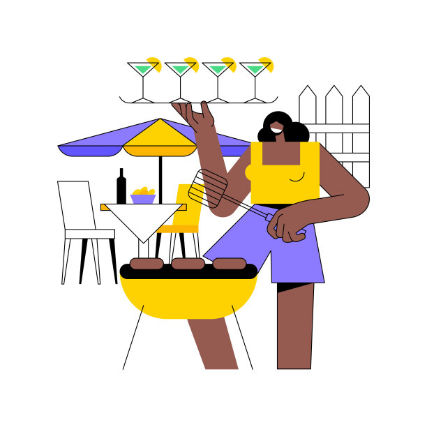 后院派对抽象概念矢量插图。图片下载