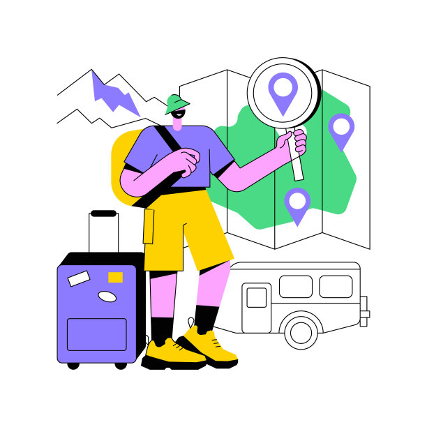 国内旅行抽象概念矢量插图。图片下载