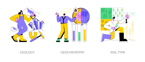 应用地球科学抽象概念矢量插图。图片下载