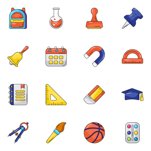 一套学校配件平面图标图片下载