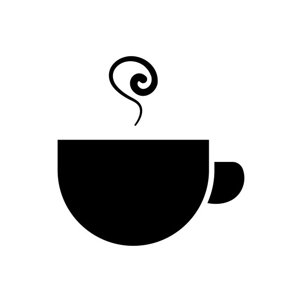 白色背景上的咖啡杯图标。可编辑的中风。设计模板向量图片下载
