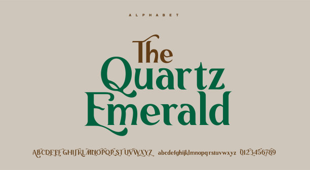 优雅的字母、字体和数字。swoosh经典字体最小时尚设计图片下载