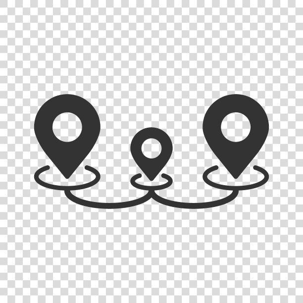 地图图钉图标在平坦的风格。GPS导航矢量图白色孤立背景。定位经营理念。图片下载
