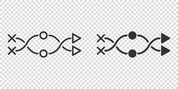 十字路口图标在平坦的风格。道路方向导航矢量插图白色孤立背景。定位销位经营理念。图片下载