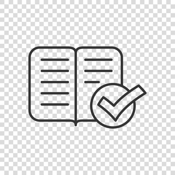 书检查标志图标在平坦的风格。书签批准矢量插图在白色孤立的背景。确认业务概念。图片下载