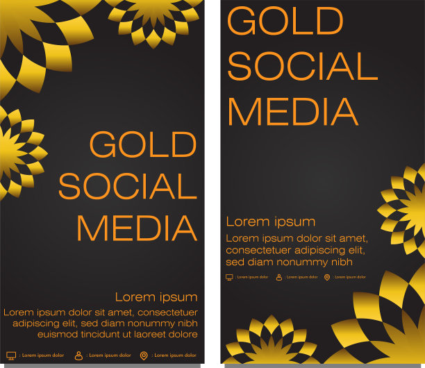 黑金社交媒体故事模板设计图片下载