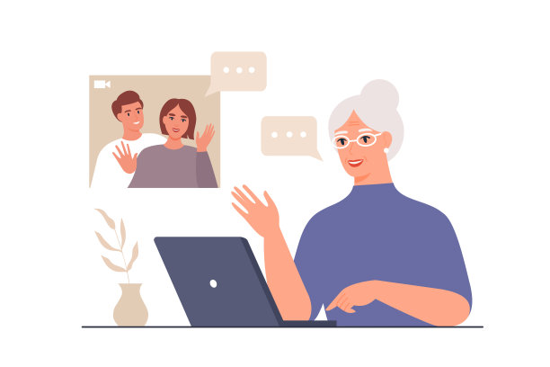 快乐的家庭视频聊天图片下载