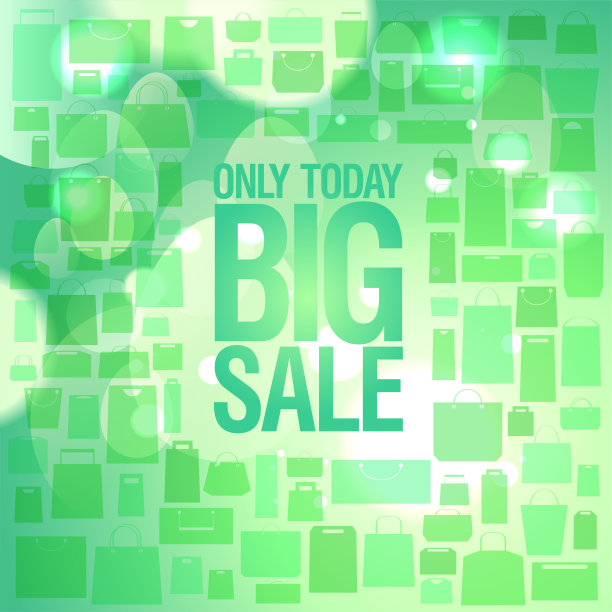 只有今天大减价的横幅模型和购物袋图片下载