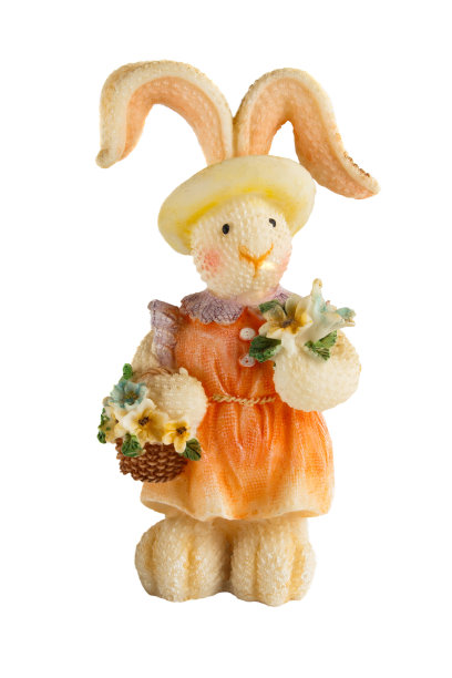 复活节兔子在白色背景图片下载