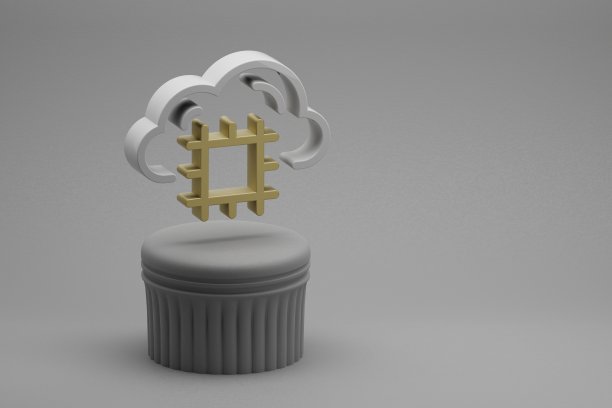 美丽的抽象插图云服务器CPU符号图标上的一列站和美妙的背景。3 d渲染插图。背景图案设计。虚拟主机图片下载