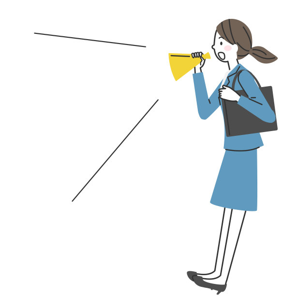 女商人用扩音器大喊大叫图片下载