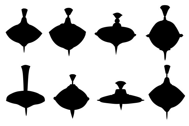 黑色剪影儿童玩具旋转图片下载