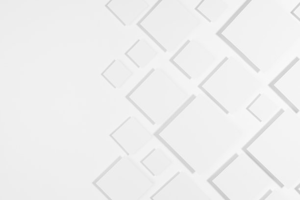 白色几何图案的菱形在阳光与柔和的浅灰色严格的阴影作为边界，复制空间，顶视图。现代抽象背景在未来主义风格。图片下载