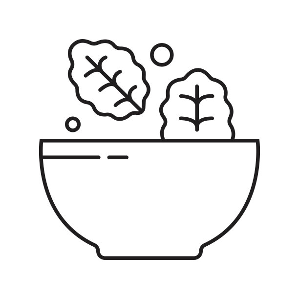 盘沙拉。莴苣。食物。矢量艺术。图片下载