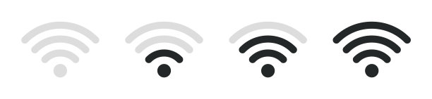 一套wifi图标。连接和互联网图标信号。矢量wi-fi信号黑。无线图标集。WIFI互联网标志孤立在白色背景，平面风格，矢量插图。股票向量。图片下载