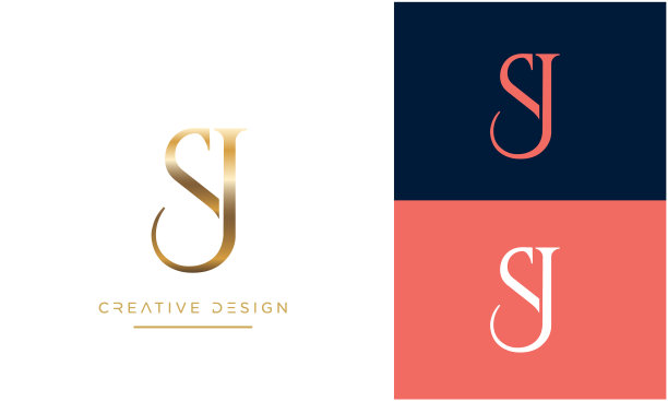 现代抽象字母SJ、JS豪华标志设计。最小SJ，基于JS初始图标向量图片下载